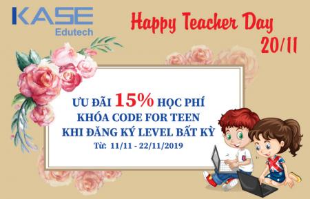 Ưu đãi Code for Teen - Chào mừng ngày nhà giáo Việt Nam 20/11