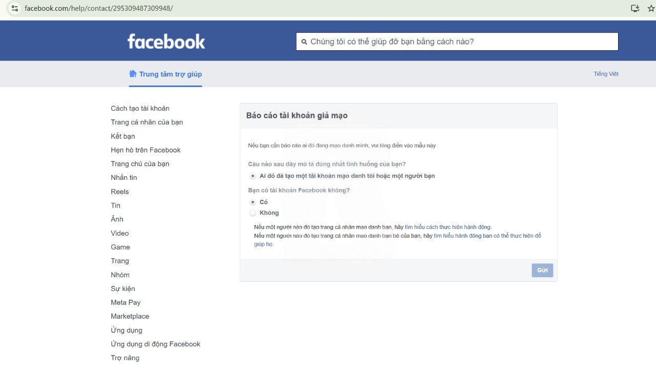 Cách report Facebook giả mạo bằng link 948