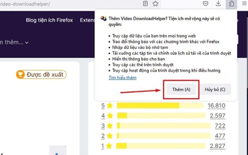 Tiến hành cài đặt tiện ích theo hướng dẫn