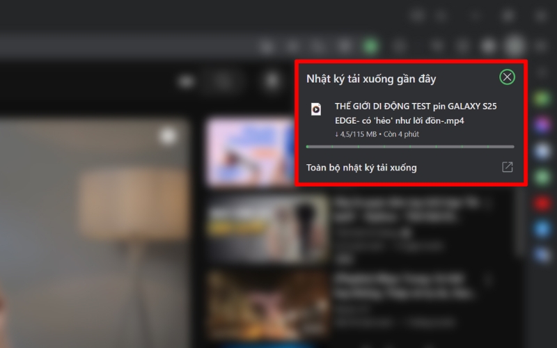 Chờ quá trình tải video Youtube về máy hoàn tất