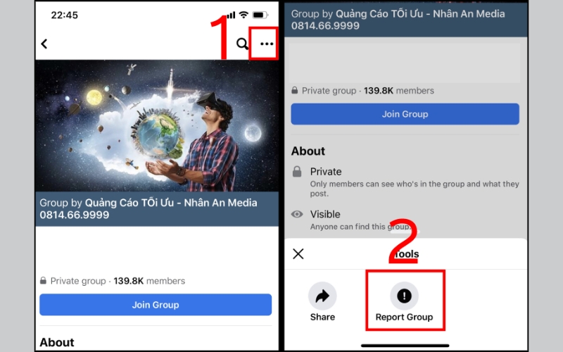 chọn Report Group