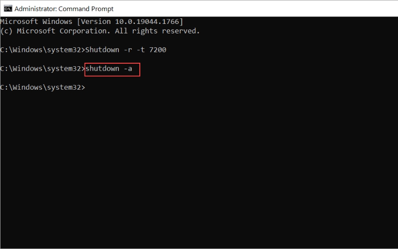 Hủy lệnh CMD Shutdown hoặc Restart đã thiết lập