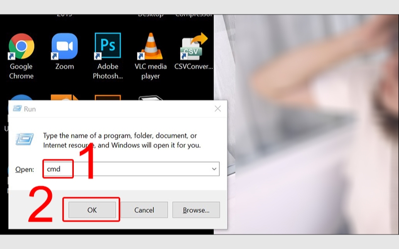 Mở CMD bằng hộp thoại Run
