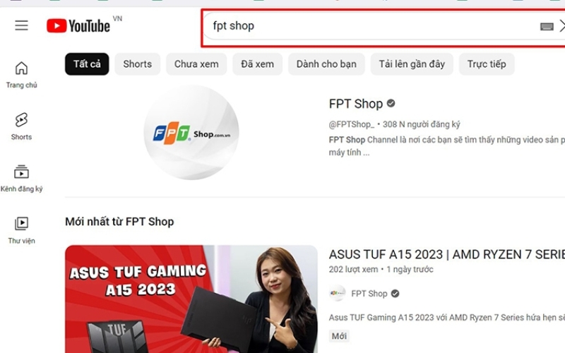 Mở Youtube và tìm kiếm video bạn cần tải về